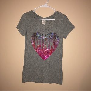 PINK Victoria’s Secret sequin heart shirt